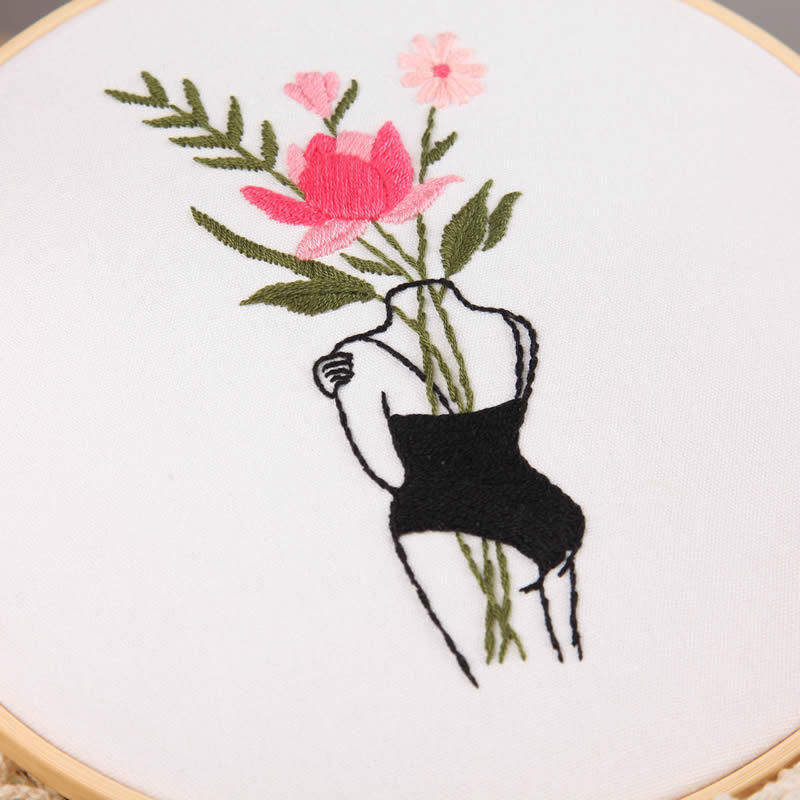 Modern Abstract Body & Botanical Embroidery DIY Kit | 5 Design Styles - Image 5