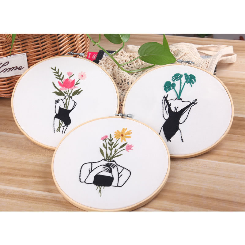 Modern Abstract Body & Botanical Embroidery DIY Kit | 5 Design Styles - Image 6