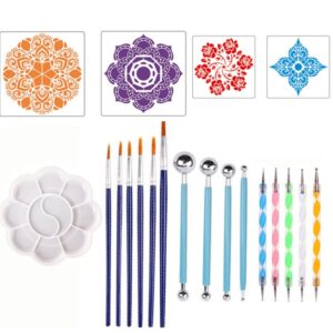 34-Piece Mandala Dotting Art Kit: Tools & Stencils for Rock Painting, Canvas & Nail Art