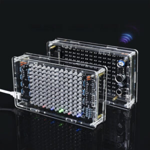 DIY Voice-Controlled LED Music Spectrum Kit - Electronic Soldering Practice Kit with Clear Acrylic Case