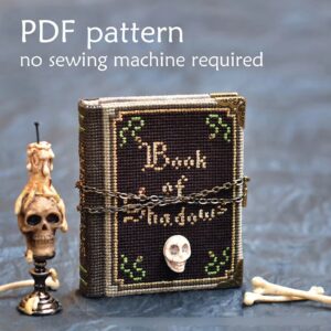 DIY Mini Cross Stitch Book Kit - Gothic Book of Shadows/Frankenstein